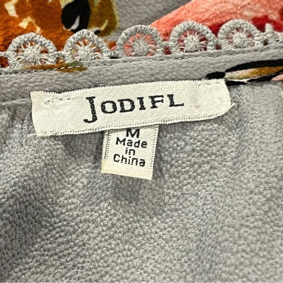 Jodifl scoop neck sleeveless floral a-line tunic / mini dress size medium - Picture 9 of 13